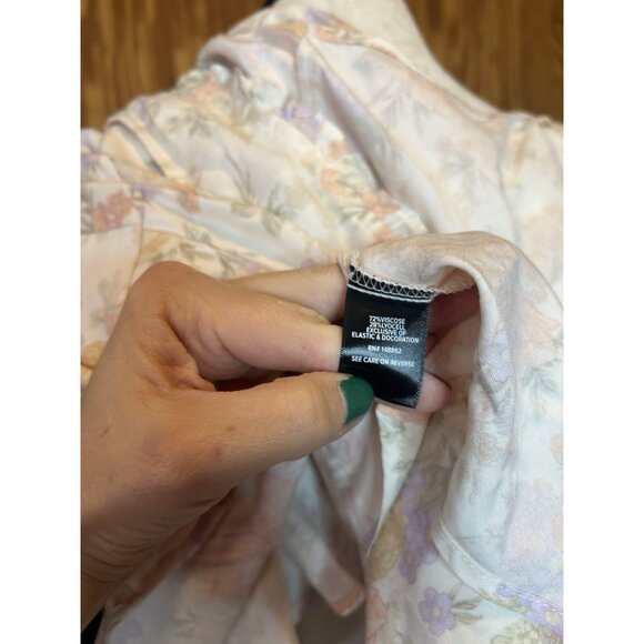 Torrid Babydoll Challis Corset Top Lush Floral Dew Sleeveless Peach NWT 4 (4X) - Picture 11 of 12